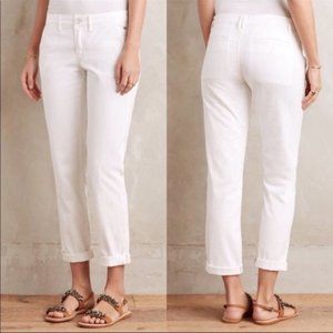 Anthro Pilcro & Letterpress White Ankle Chino Pant